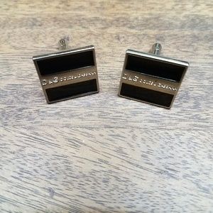 A pair  of Dolce & Gabbana logo cufflinks